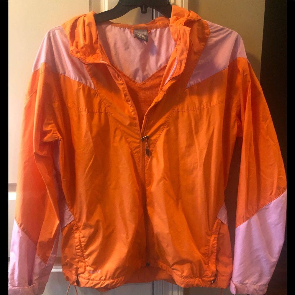 NIKE ACG WINDBREAKER ORANGE/PINK ZIP FRONT ATTACHED HOOD ZIP POCKETS XXL